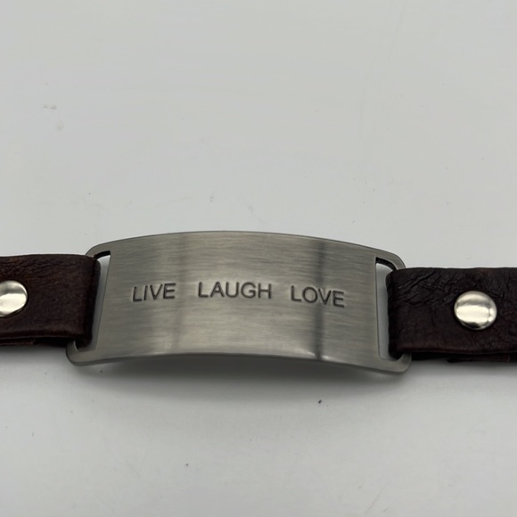 Cynthia H Designs leather live laugh bracelet - Picture 2 of 4